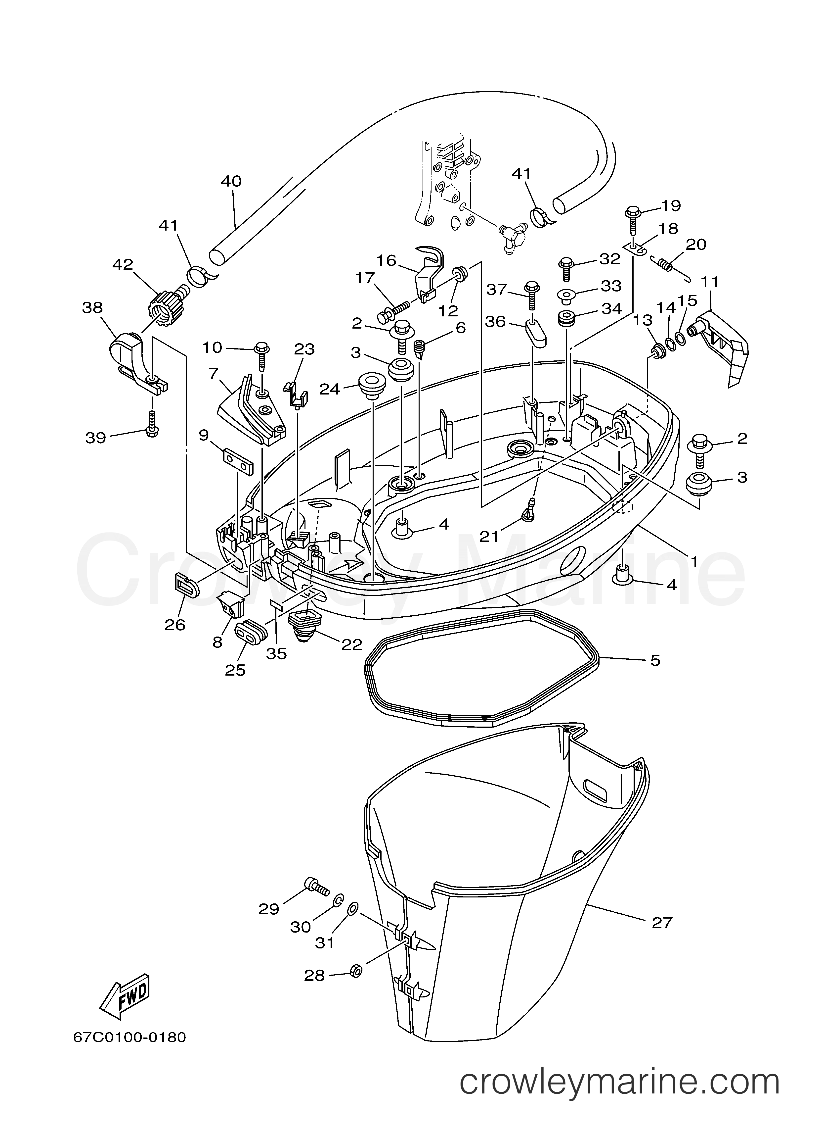 Yamaha Motors F40MLHY - BOTTOM COWLING