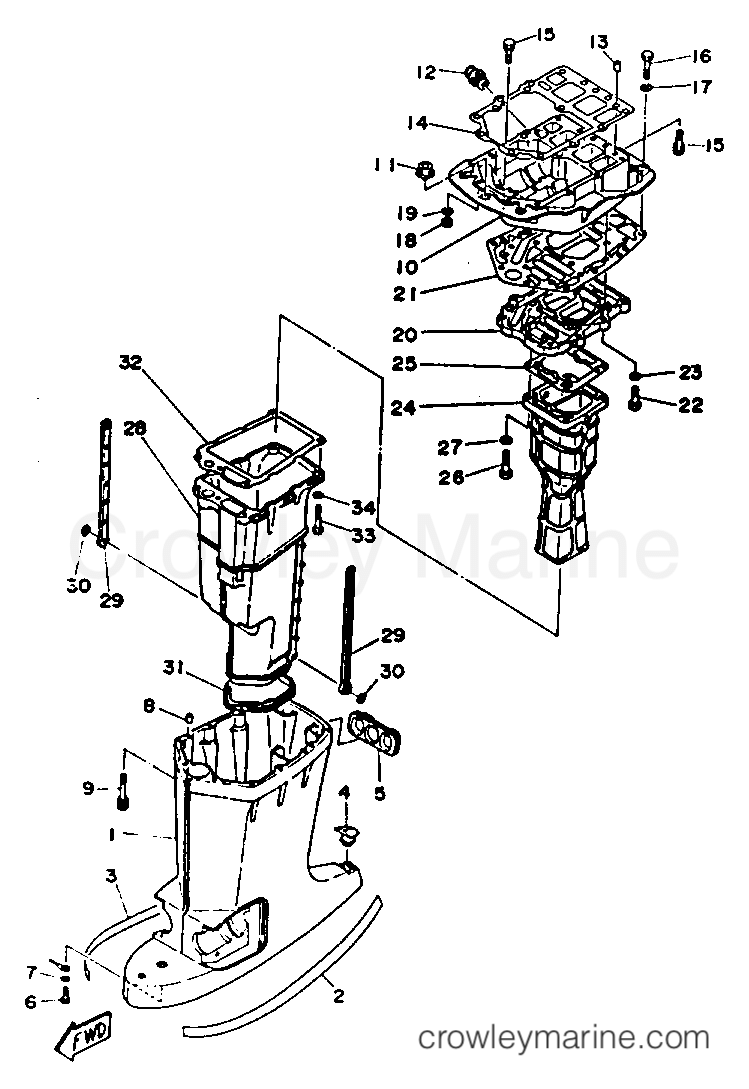 Yamaha Motors P115TLRR - UPPER CASING