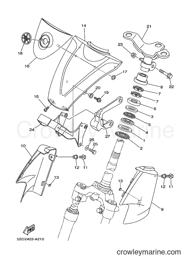 Yamaha Motors T105E (5SD2) [010] - STEERING