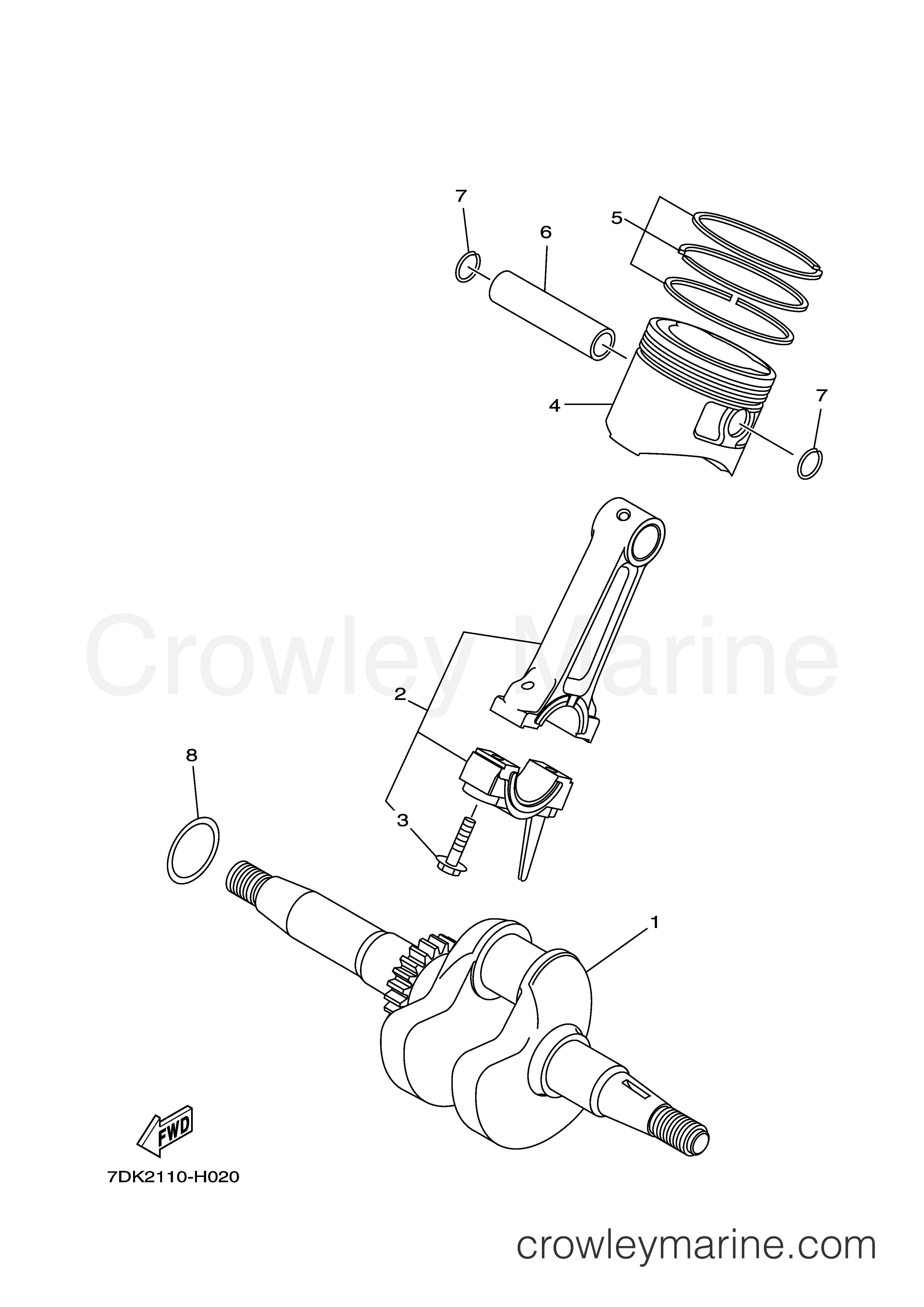 Yamaha Motors EF2000IS  (EF2000IS) - CRANKSHAFT PISTON