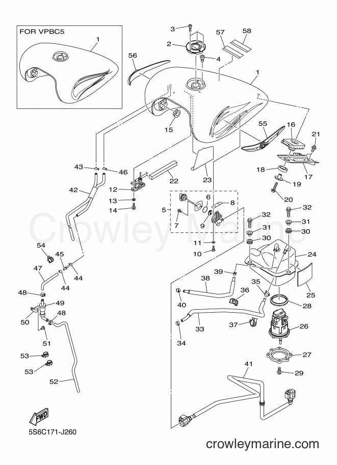 2010 Cruiser XVS1300CT - XVS1300CT (5S6C) [020] - FUEL TANK