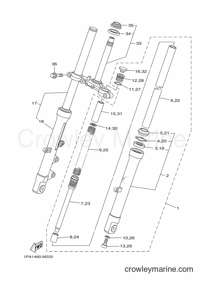 2014 Street Bike FZ150 - FZ150 (1PA5) [010] - FRONT FORK
