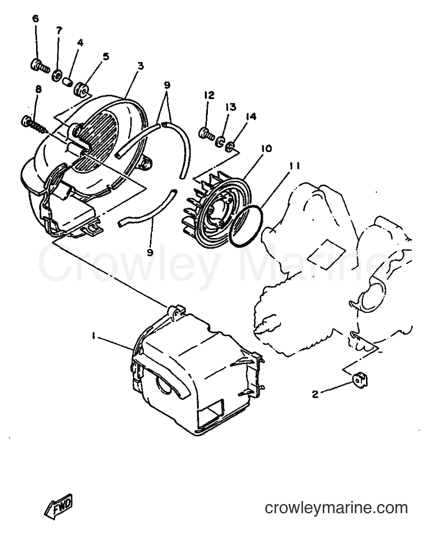 1997 Scooter YN50 - YN50 (5AD8) [010] - AIR SHROUD & FAN