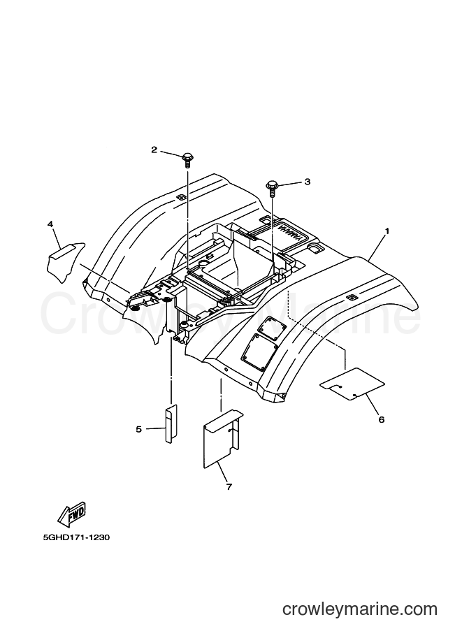 2001 ATV YFM400FWA - YFM400FWA (5GHD) [010] - REAR FENDER