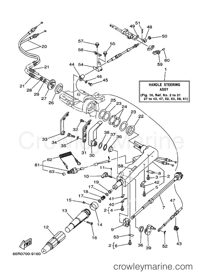 Yamaha Motors FT9.9D (66R0) [080] - STEERING