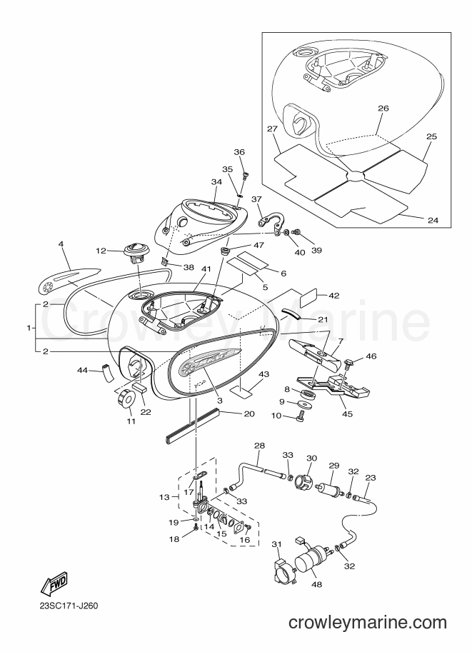 2010 Cruiser XVS1100A - XVS1100A (23SC) [010] - FUEL TANK