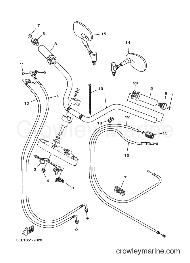 Yamaha Motors XVS1100 (5EL2) [030] - STEERING HANDLE & CABLE