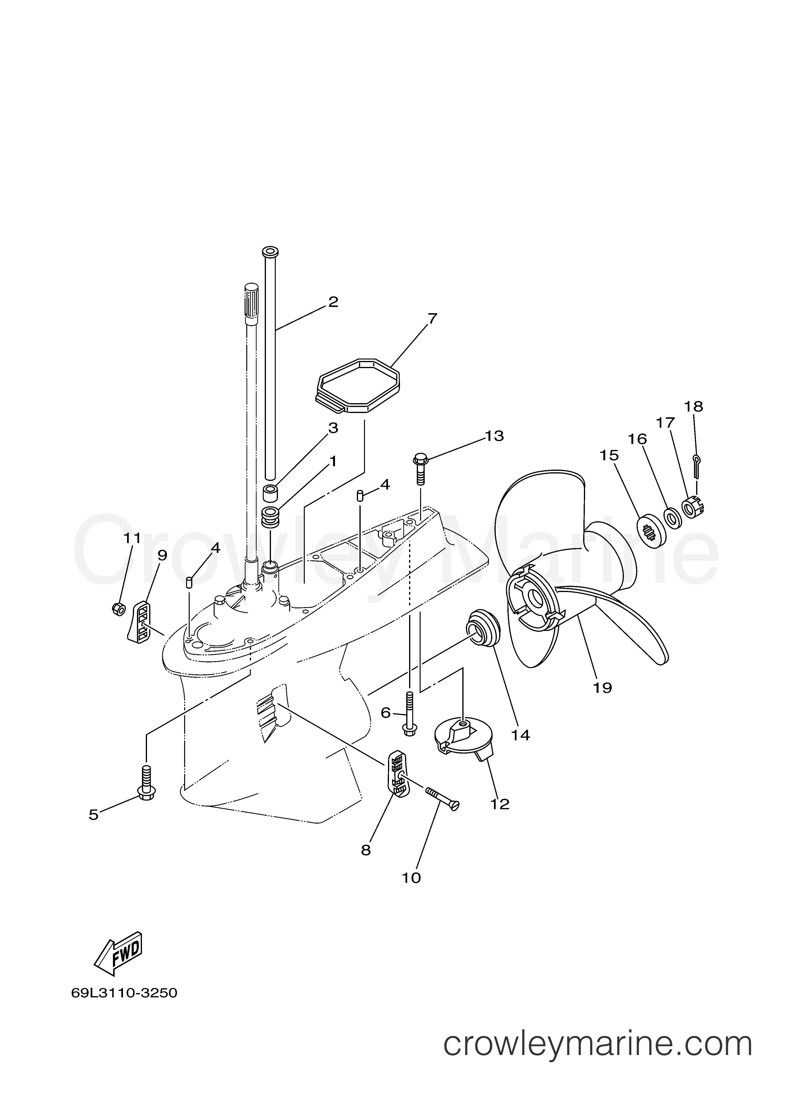 Yamaha Motors VX250TLRB - LOWER CASING DRIVE 2