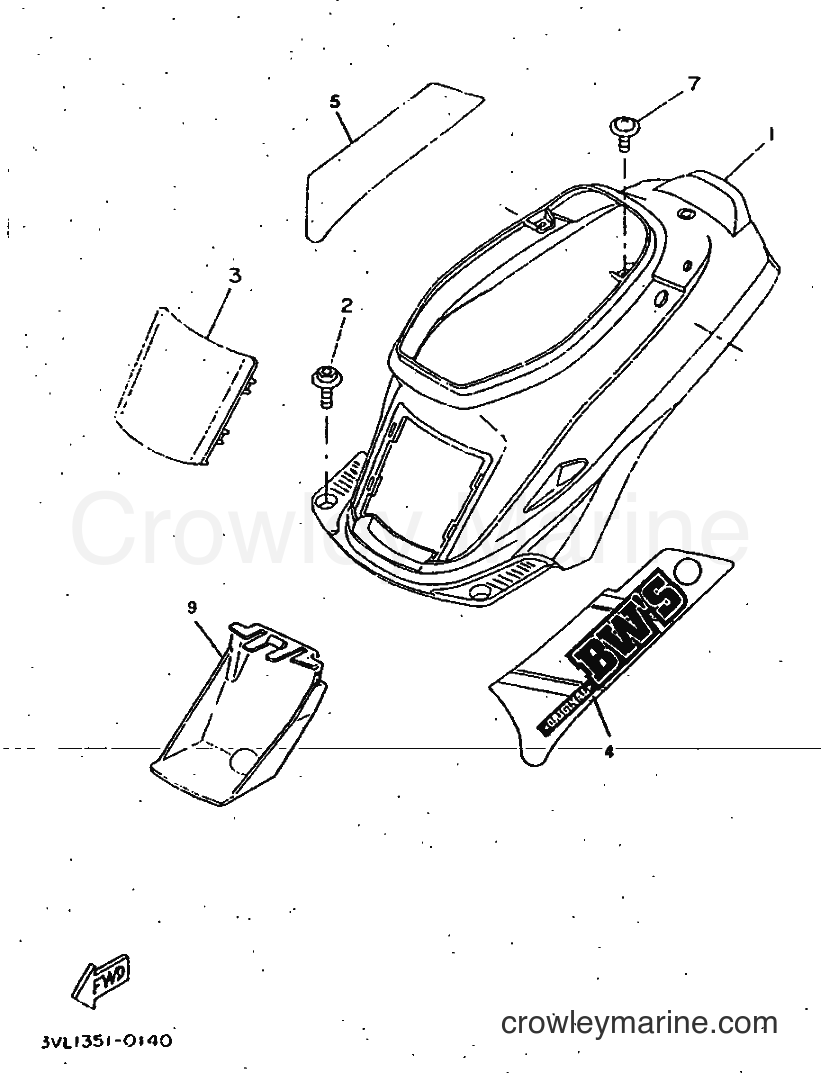 1997 Scooter CW50 - CW50 (4VV9) [999] - SIDE COVER