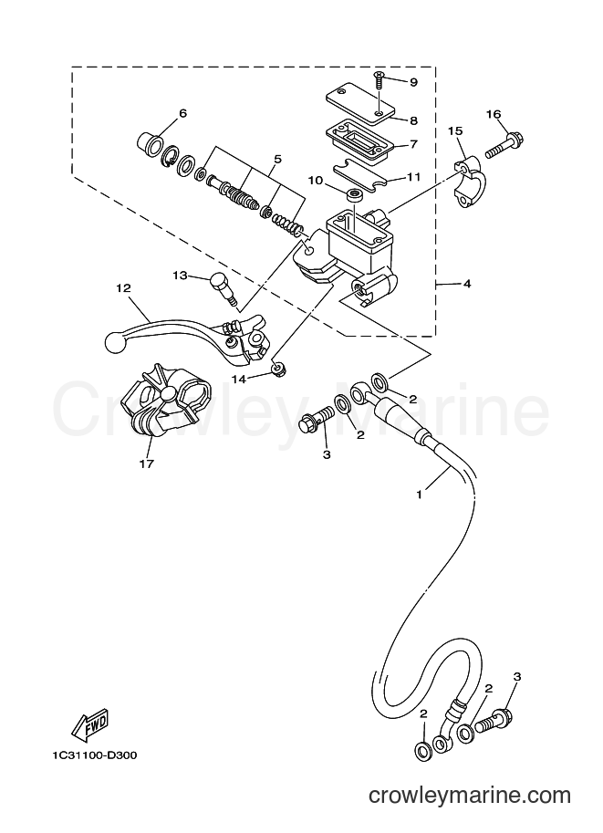 2005 Dirt Bike YZ125 - YZ125 (1C33) [010] - FRONT MASTER CYLINDER