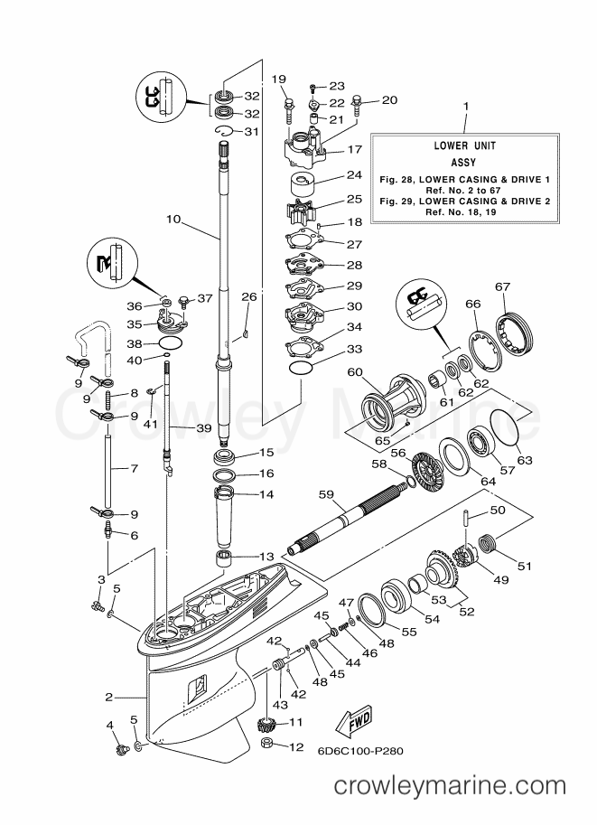 Yamaha Motors F75A (6D6D) [040] - LOWER CASING & DRIVE 1