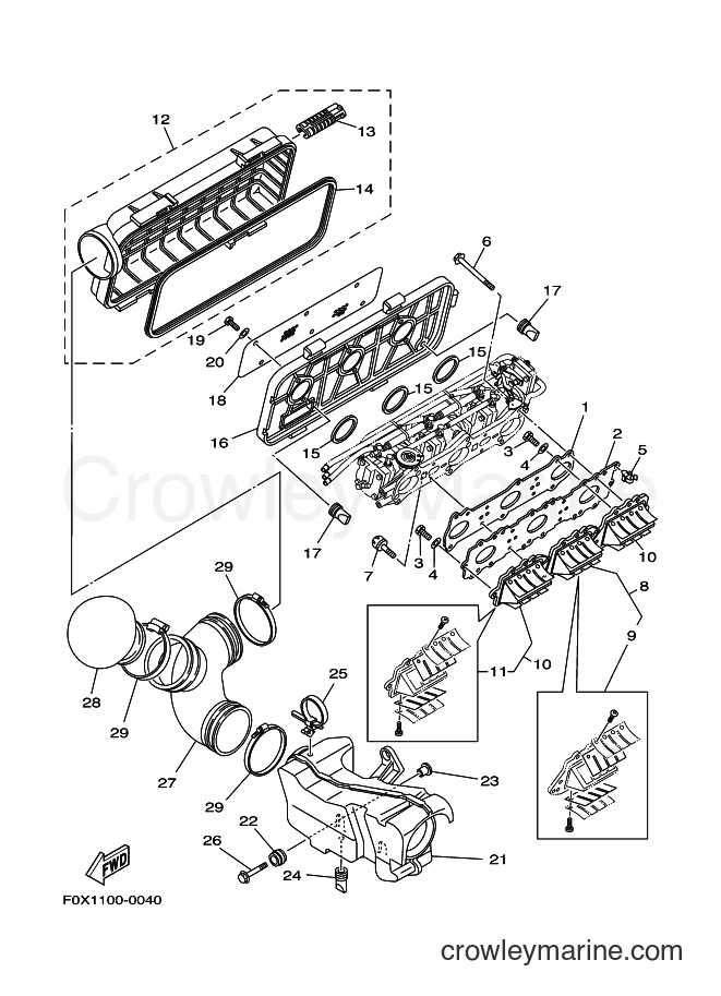 Yamaha Motors ENG FOR GP1200 (68BA) [010] - INTAKE