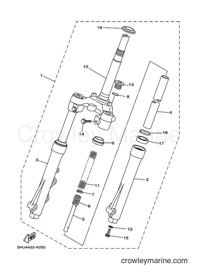Yamaha Motors T105SE (5HU9) [020] - FRONT FORK FOR DISK BRAKE