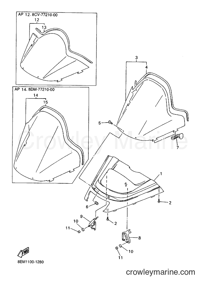 2001 Snowmobile PZ500DX - PZ500DX (8EM1) [020] - WINDSHIELD