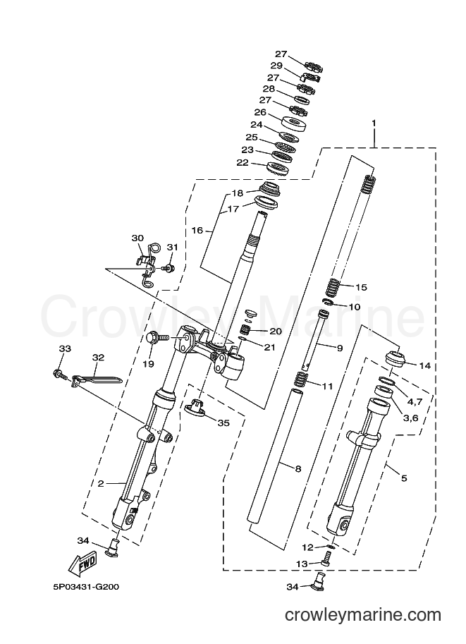 2008 Scooter AT135 - AT135 (5P04) [010] - STEERING