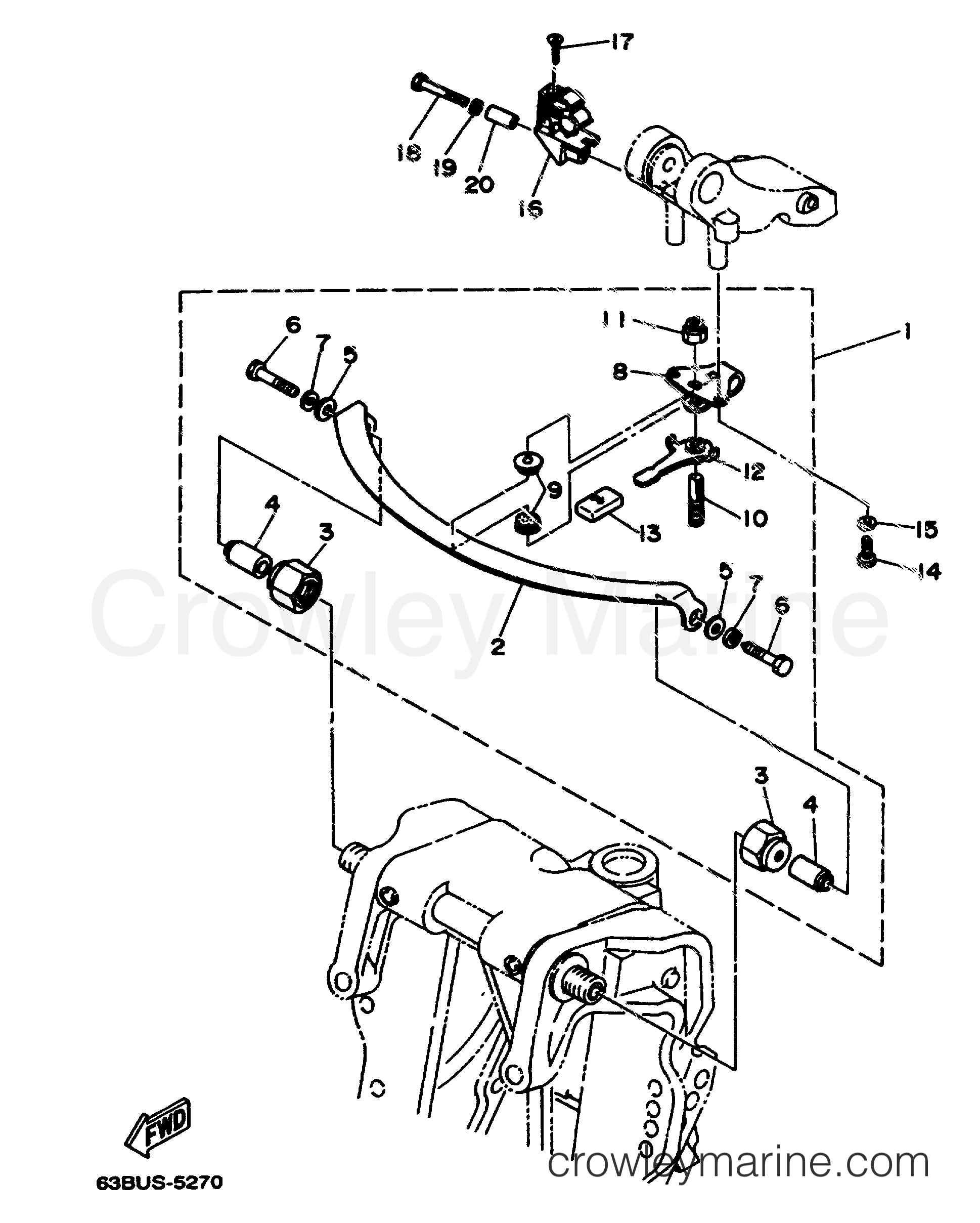STEERING FRICTION 1997 Yamaha Outboard 50hp 50EJRV Crowley Marine