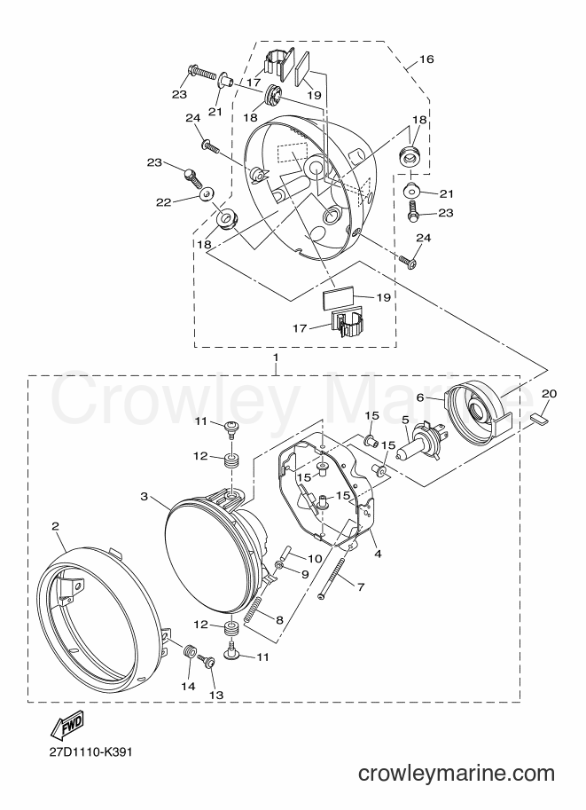 Yamaha Motors XVS13CA (27D3) [010] - HEADLIGHT