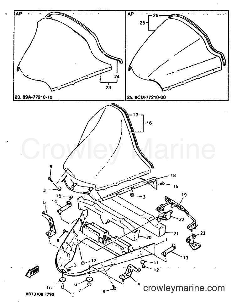1997 Snowmobile VX800ST - VX800ST (8BT3) [020] - WINDSHIELD