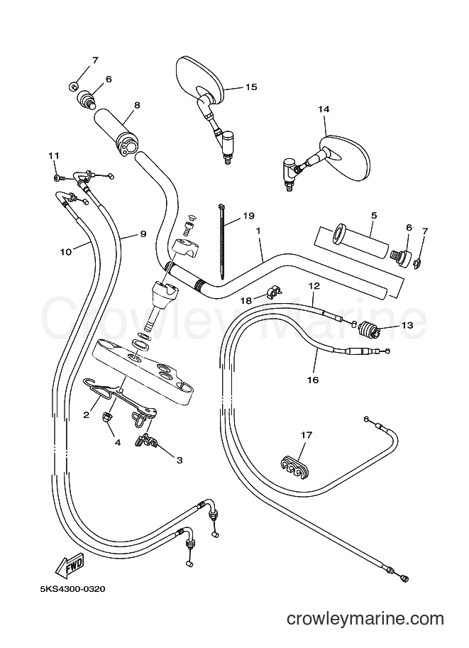 Yamaha Motors XVS1100A (5KS4) [100] - STEERING HANDLE & CABLE