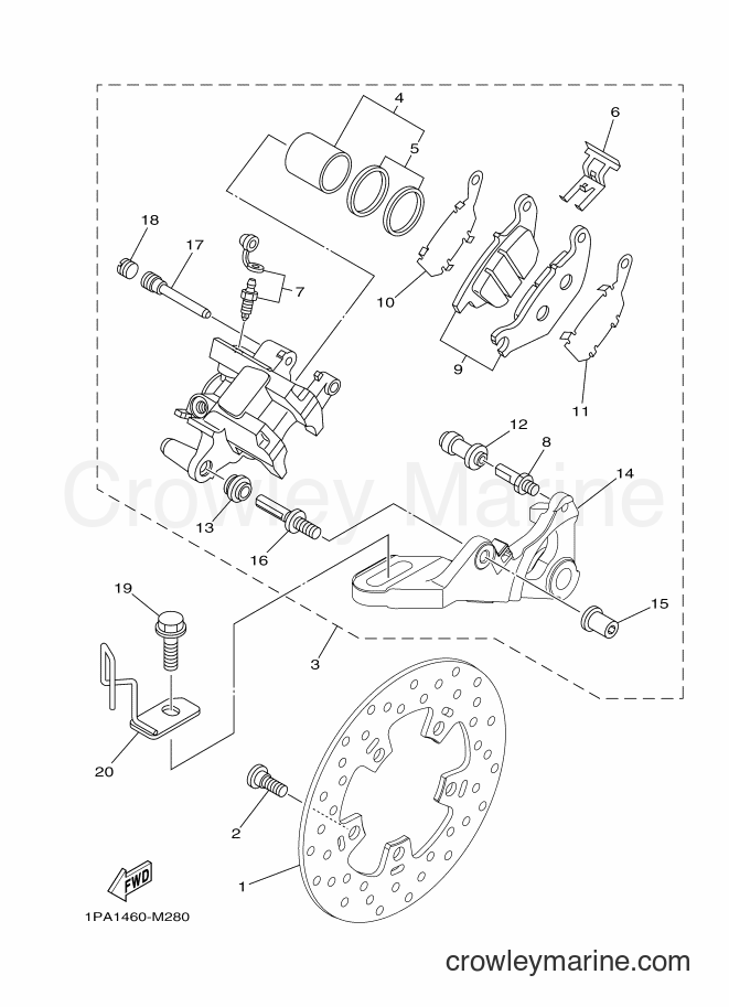 Yamaha Motors FZ150 (2TP5) [010] - REAR BRAKE CALIPER