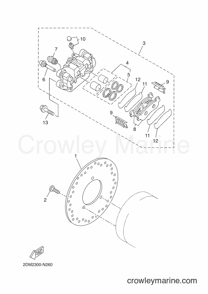 2014 Scooter YP125RA - YP125RA (2DM2) [060] - REAR BRAKE CALIPER