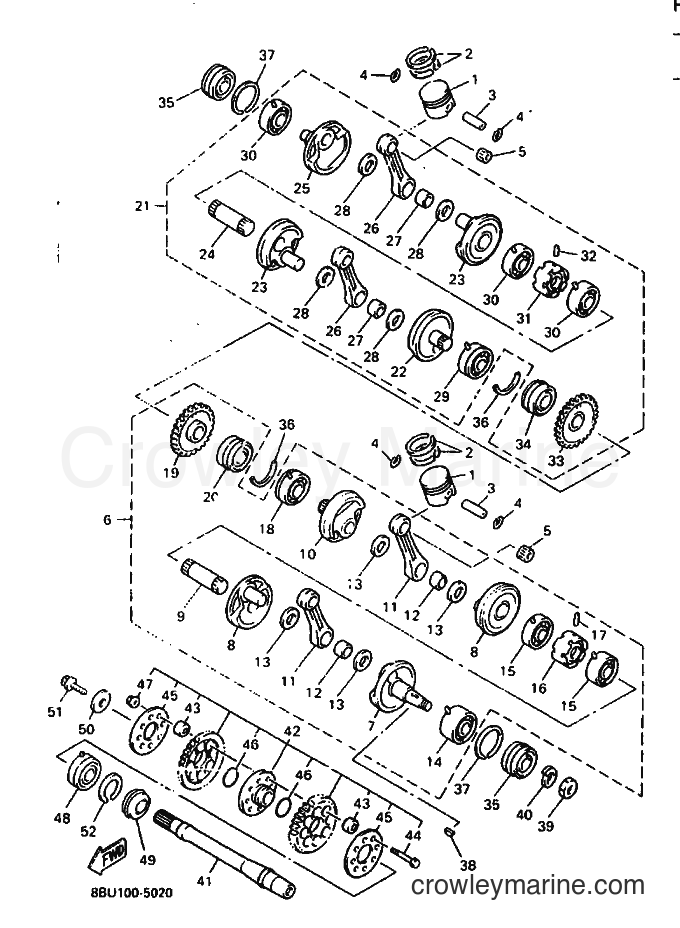1997 Snowmobile VX800 - VX800 (8BU3) [010] - CRANKSHAFT & PISTON