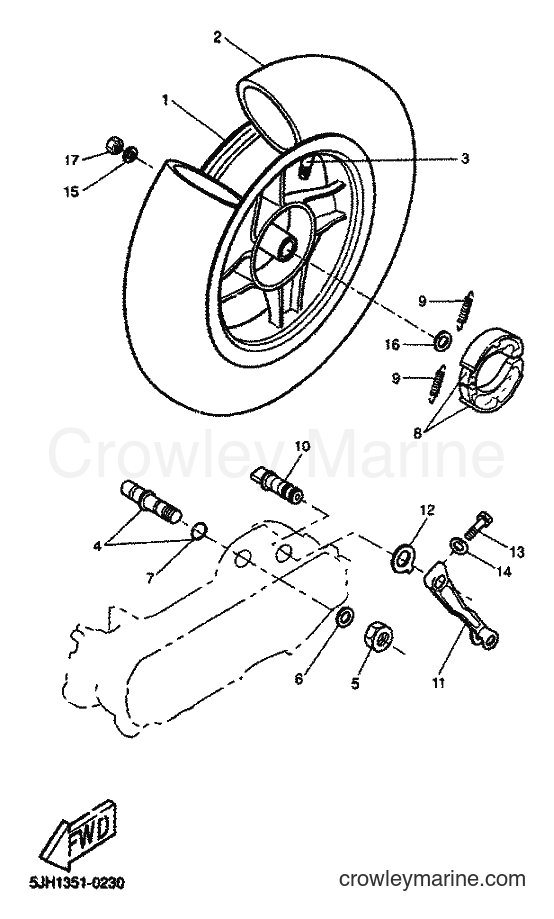 2001 Scooter EW50 - EW50 (5JH3) [020] - REAR WHEEL
