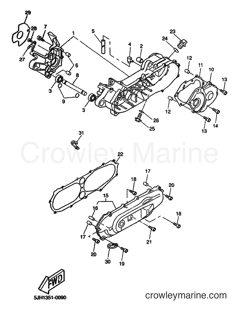 Yamaha Motors CW50 (5MN1) [040] - CRANKCASE