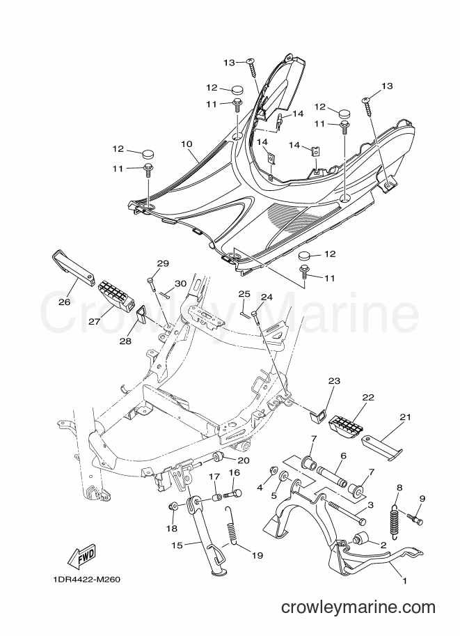 2013 Scooter XC115S - XC115S (1DR4) [010] - STAND & FOOTREST