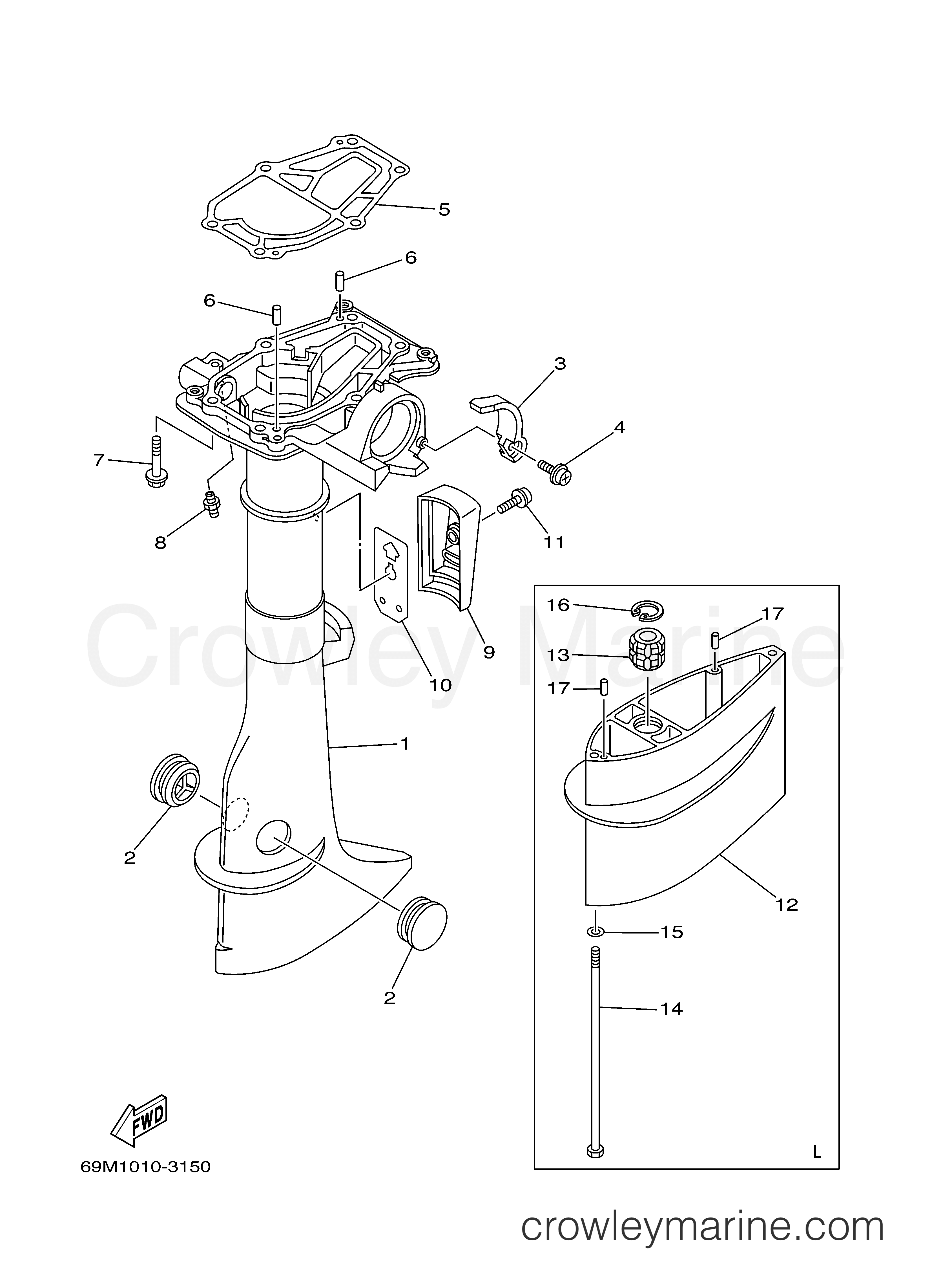 Yamaha Motors F2.5SMHA - UPPER CASING