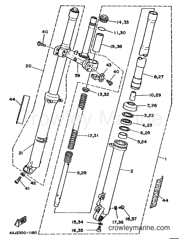1991 Dirt Bike TY250R - TY250R (4AJ2) [999] - FRONT FORK