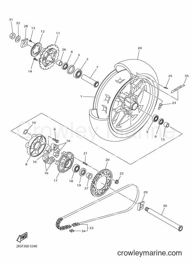 Yamaha Motors YZF-R1M (2KSF) [010] - REAR WHEEL