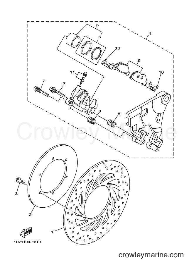 2007 Cruiser XV1900A - XV1900A (1D76) [010] - REAR BRAKE CALIPER