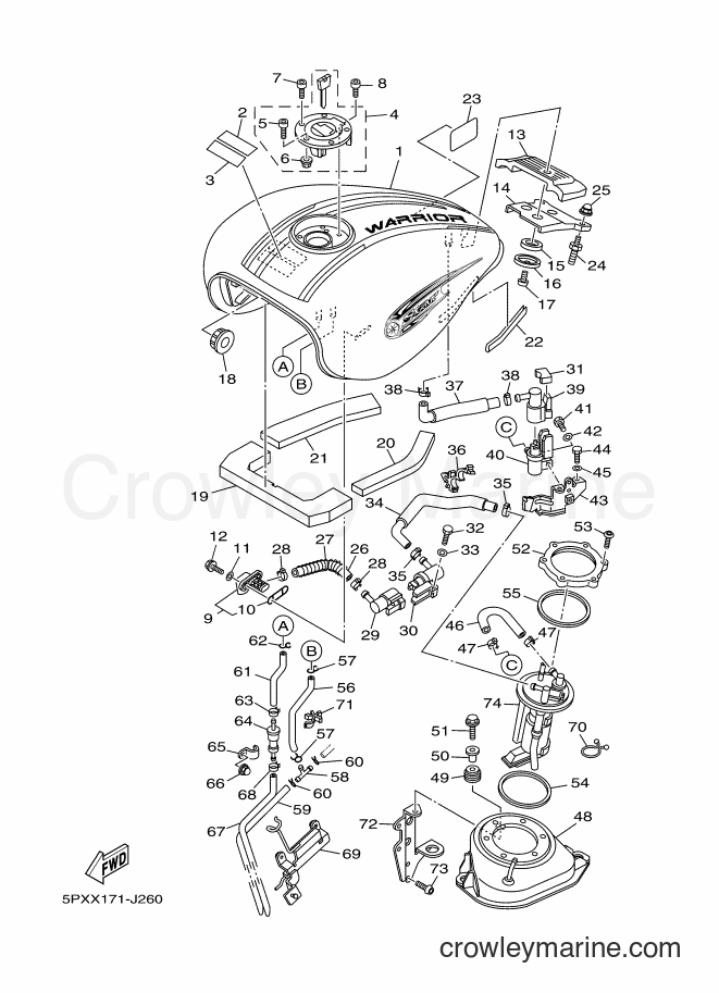 2010 Cruiser XV1700PC - XV1700PC (5PXX) [010] - FUEL TANK