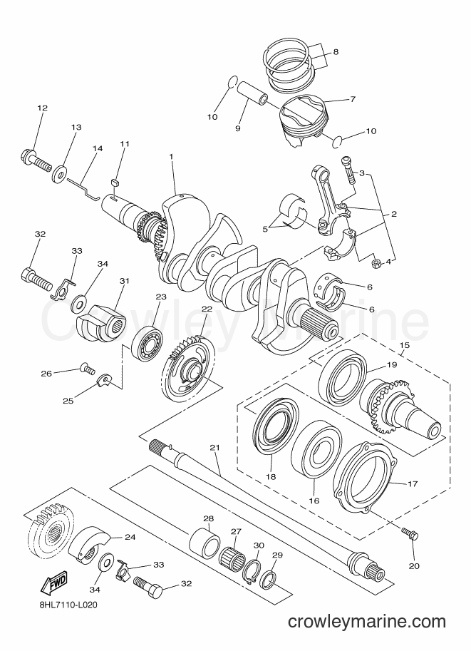 Yamaha Motors SRV10MS2 (8KT2) [010] - CRANKSHAFT & PISTON