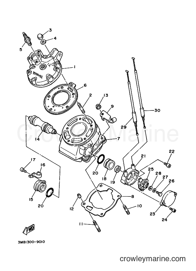 2000 Dirt Bike DT125R - DT125R (4DJA) [010] - CYLINDER