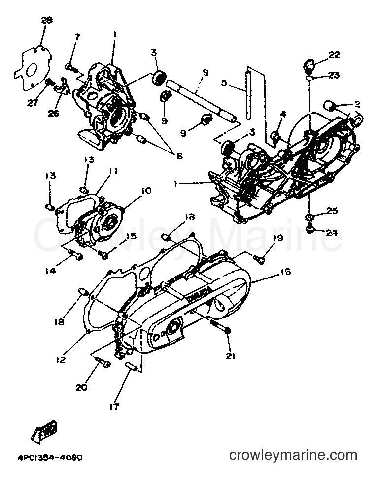 1994 Scooter YA50R - YA50R (4PC1) [999] - CRANKCASE