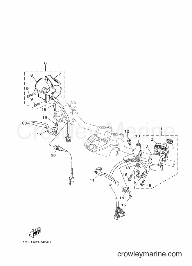 2013 Scooter AF115F - AF115F (1YC3) [010] - SWITCH & LEVER FOR DISK BRAKE