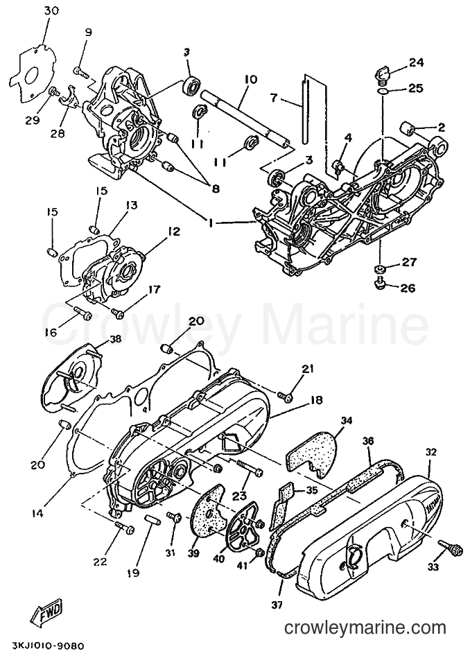 1995 Scooter YE80 - YE80 (4RG1) [999] - CRANKCASE