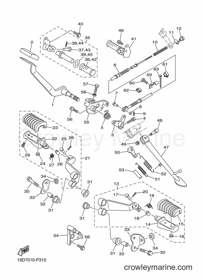 Yamaha Motors XVS250 (19D9) [010] - STAND & FOOTREST