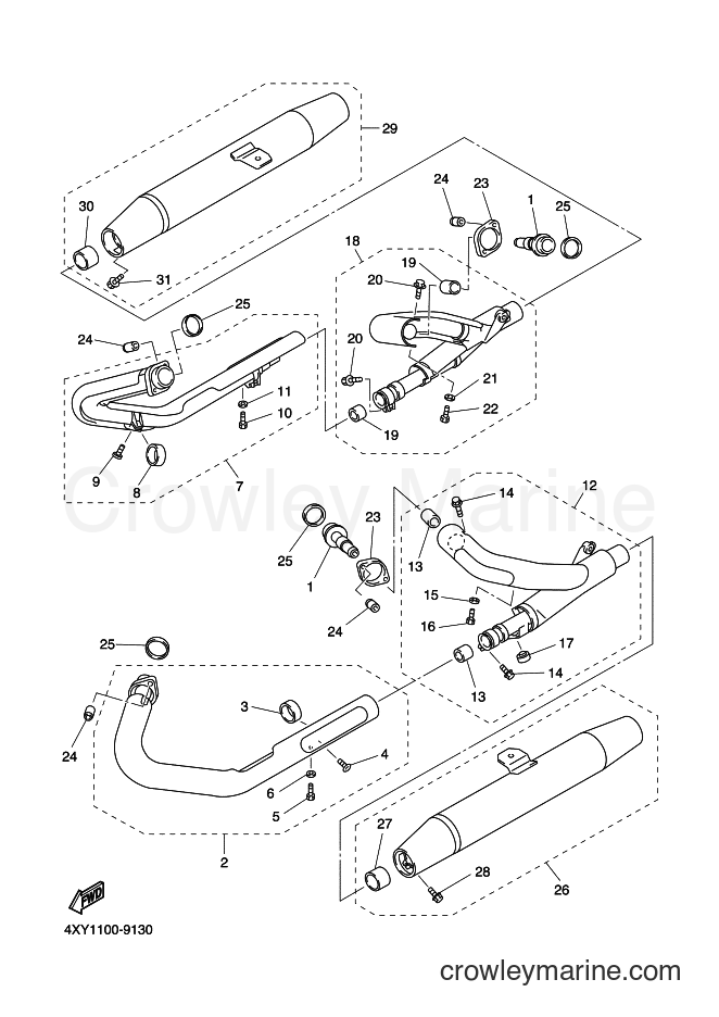 2009 Cruiser XVZ13CTS - XVZ13CTS (1D6U) [010] - EXHAUST