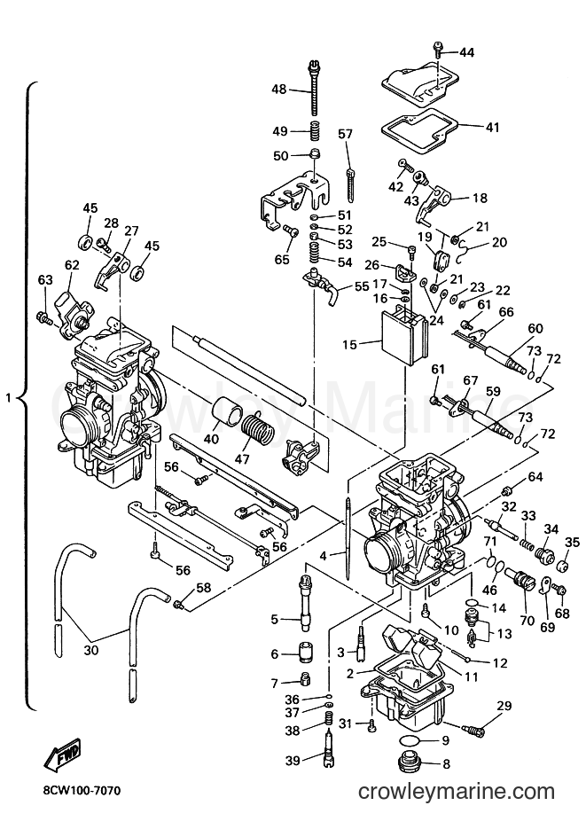 1997 Snowmobile VX700LT - VX700LT (8CP1) [020] - CARBURETOR 1