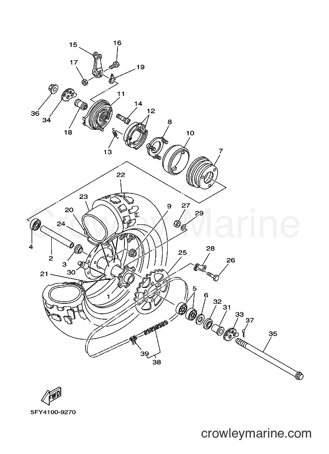2000 Dirt Bike TW200E - TW200E (5FY7) [010] - REAR WHEEL