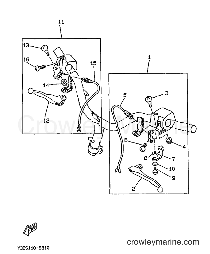 Yamaha Motors CW50T (3MX4) [010] - HANDLE SWITCH & LEVER