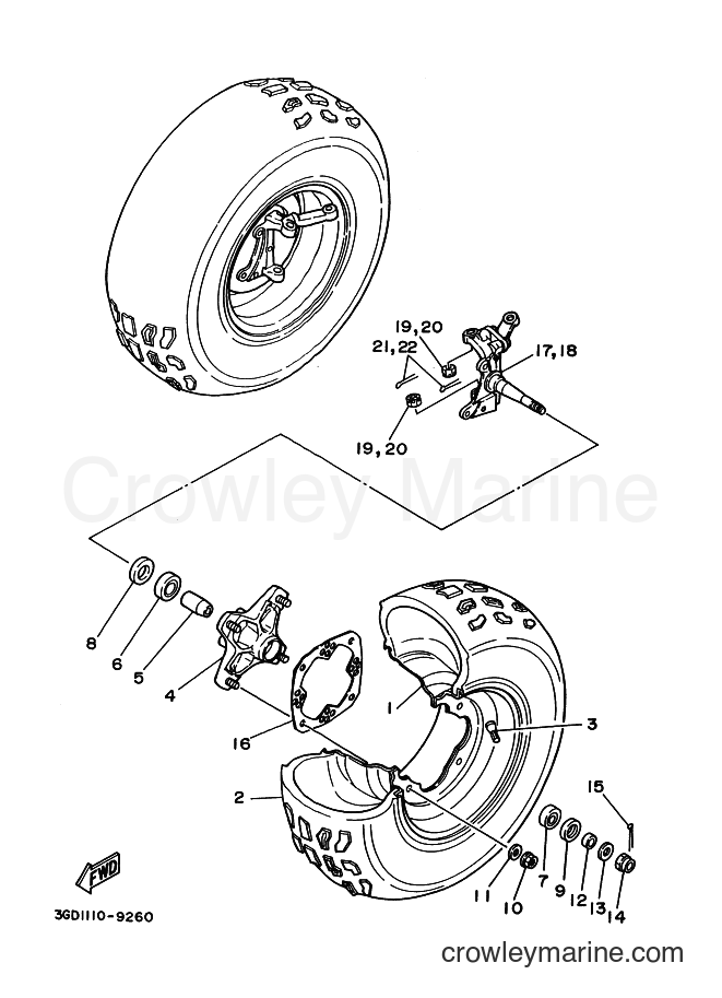 1992 ATV YFM350X - YFM350X (3GDA) [010] - FRONT WHEEL