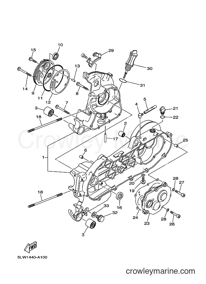 Yamaha Motors AT115 (5VD1) [010] - CRANKCASE