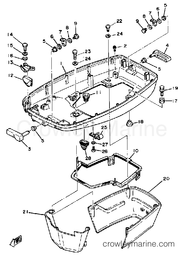 Yamaha Motors 90ETLN - BOTTOM COWLING