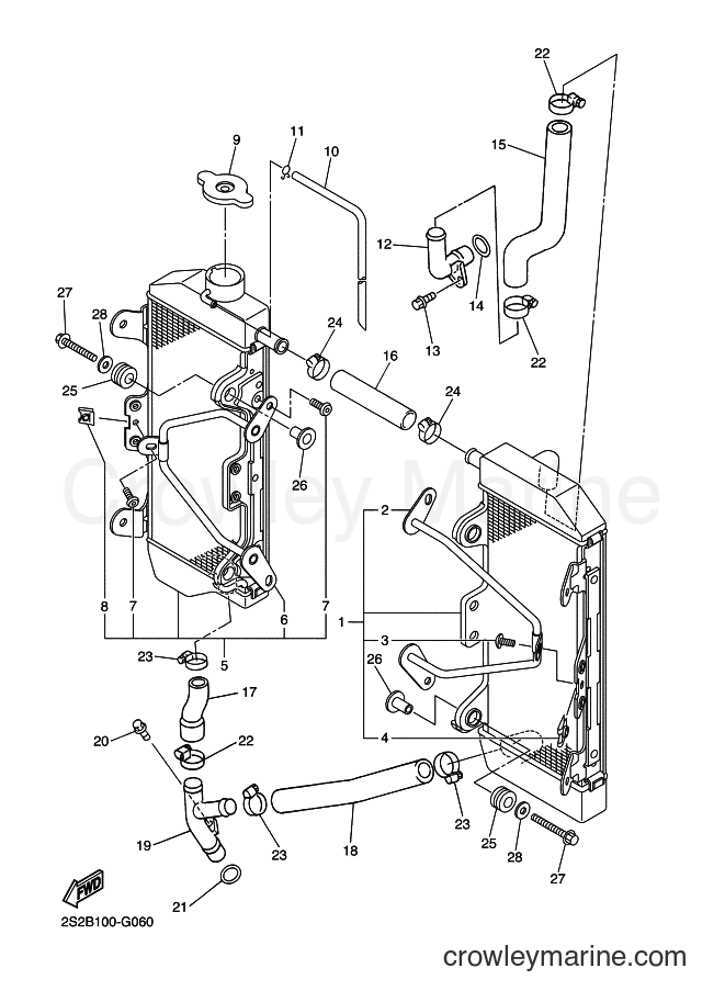 2007 Dirt Bike YZ450F - YZ450F (2S28) [010] - RADIATOR & HOSE
