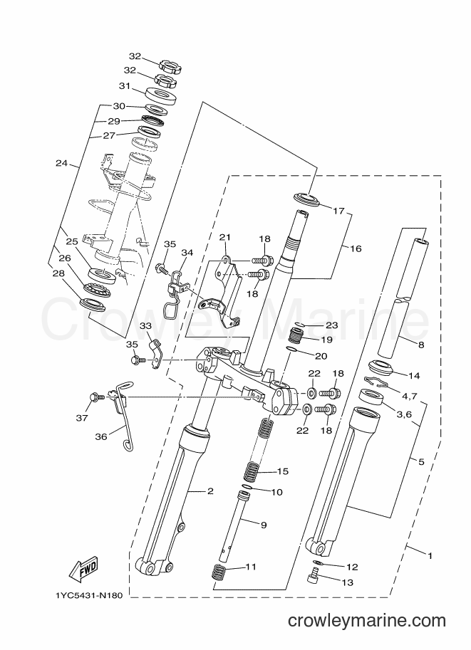 Yamaha Motors AF115F (1YC7) [010] - STEERING