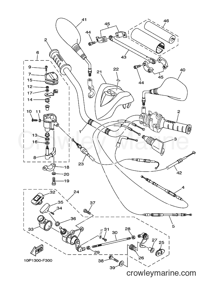 2011 ATV YFM350R - YFM350R (10P8) [010] - STEERING HANDLE & CABLE